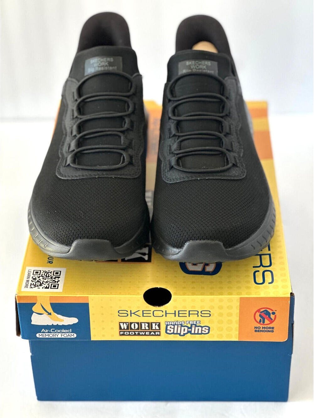 SKECHERS Men's 200254 Slip-ins Work Squad Chaos Shoes, Black Size: 10.5 NWB